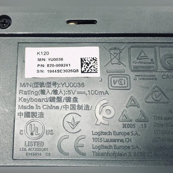 Logitech K120 USB Keyboard for PC - Black - Picture 4 of 4